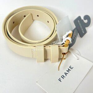 Frame Twist Buckle Leather Belt Ivory Color Size Medium